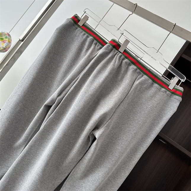 Gucci Grey Knit Pants with Web Waistband