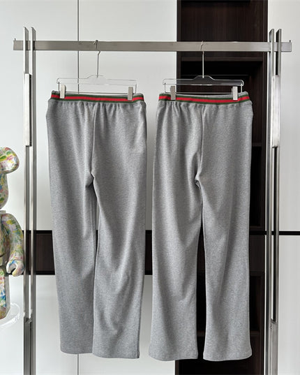 Gucci Grey Knit Pants with Web Waistband