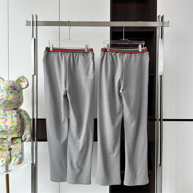 Gucci Grey Knit Pants with Web Waistband