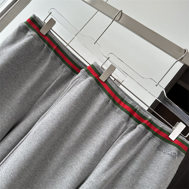 Gucci Grey Knit Pants with Web Waistband
