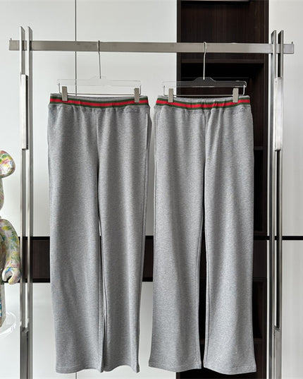 Gucci Grey Knit Pants with Web Waistband