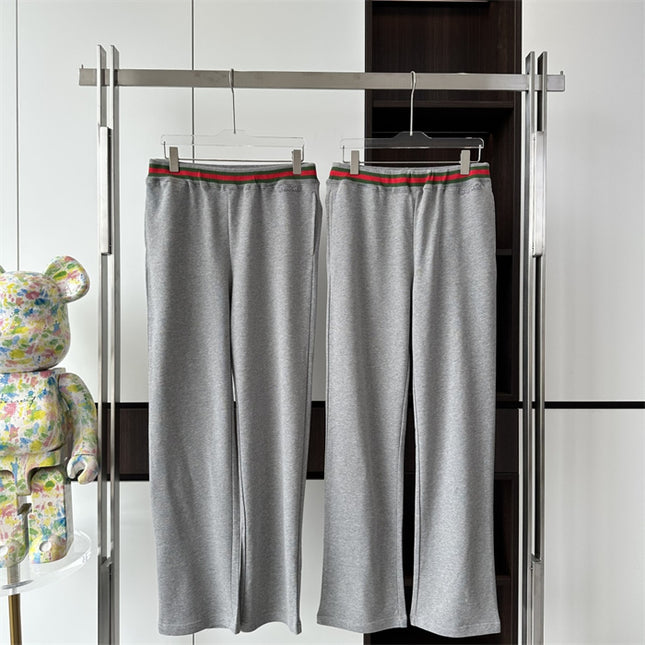 Gucci Grey Knit Pants with Web Waistband