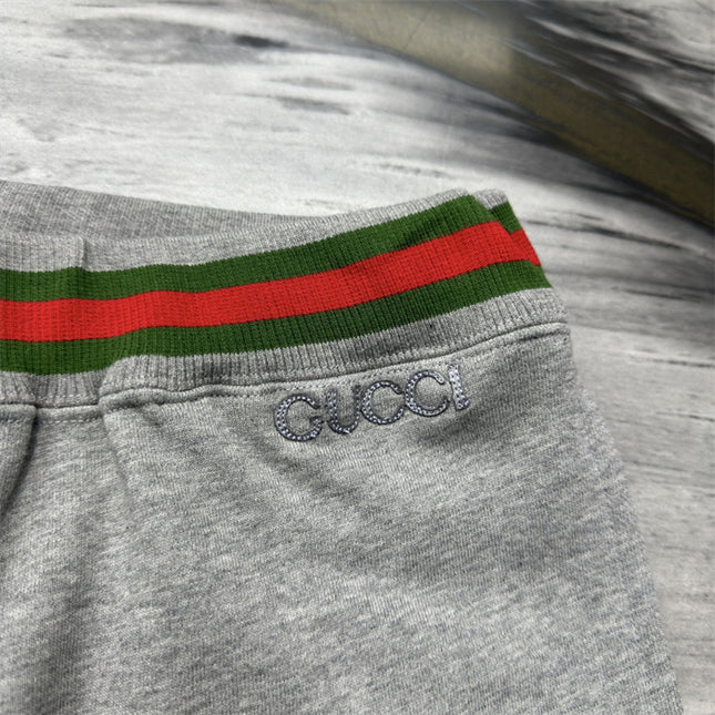 Gucci Grey Lounge Pants with Web Waistband