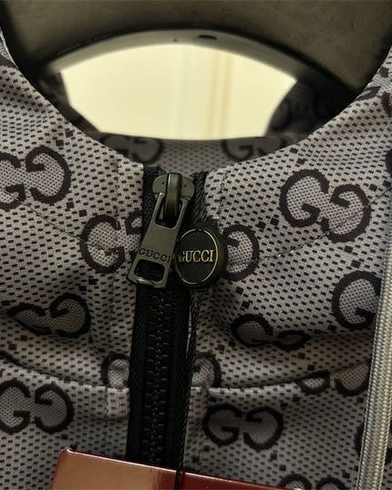 Gucci Grey Monogram Zip-Up Hoodie