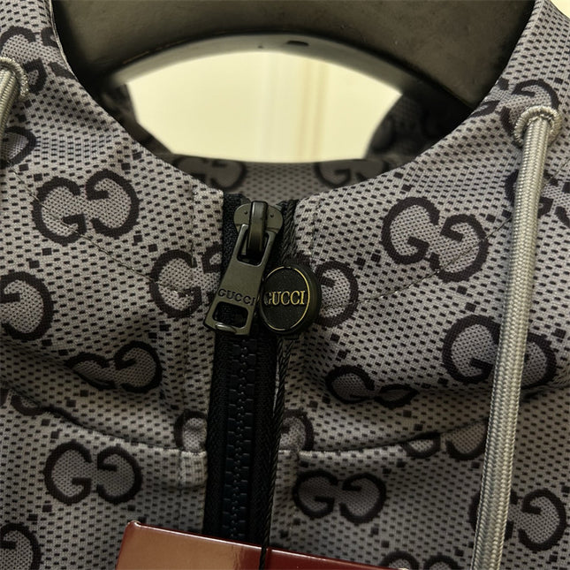 Gucci Grey Monogram Zip-Up Hoodie