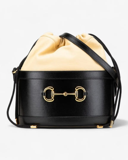 Gucci Horsebit 1955 Bucket Bag 602118 - Beige/Black