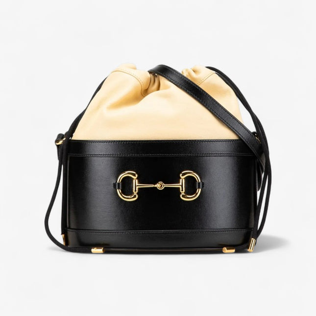 Gucci Horsebit 1955 Bucket Bag 602118 - Beige/Black