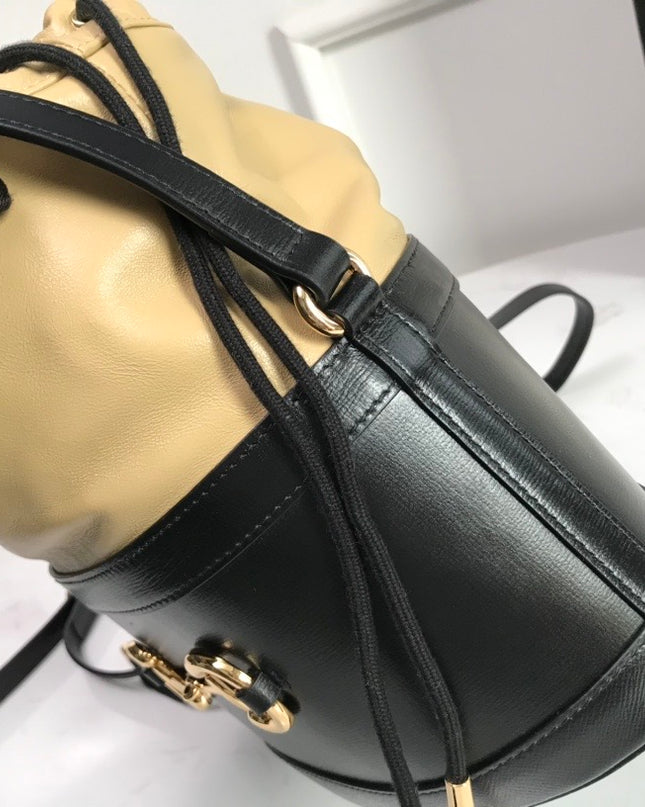 Gucci Horsebit 1955 Bucket Bag 602118 - Beige/Black
