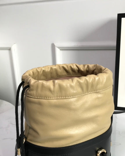 Gucci Horsebit 1955 Bucket Bag 602118 - Beige/Black