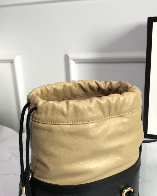 Gucci Horsebit 1955 Bucket Bag 602118 - Beige/Black
