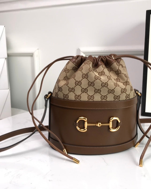 Gucci Horsebit 1955 Bucket Bag 602118 - Browm