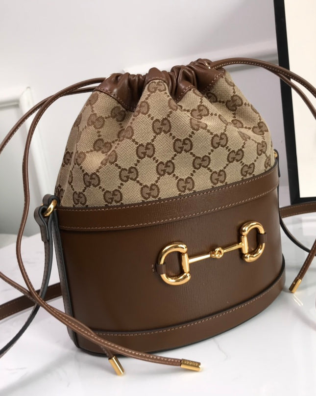 Gucci Horsebit 1955 Bucket Bag 602118 - Browm