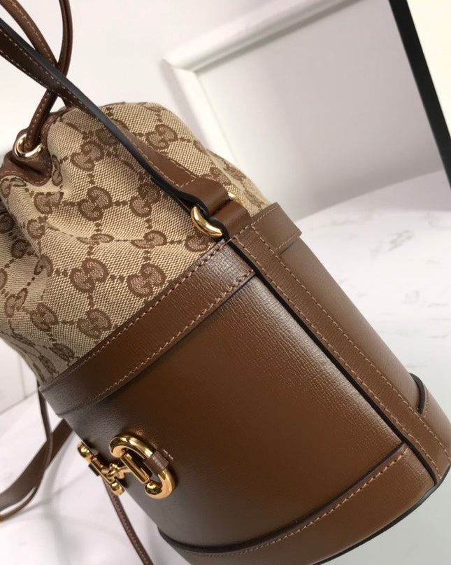 Gucci Horsebit 1955 Bucket Bag 602118 - Browm