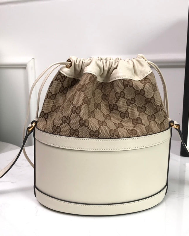 Gucci Horsebit 1955 Bucket Bag 602118 - Cream/Browm