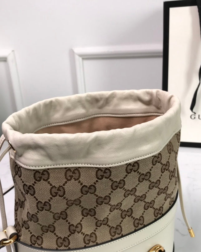 Gucci Horsebit 1955 Bucket Bag 602118 - Cream/Browm