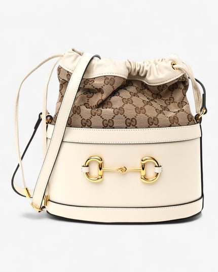 Gucci Horsebit 1955 Bucket Bag 602118 - Cream/Browm