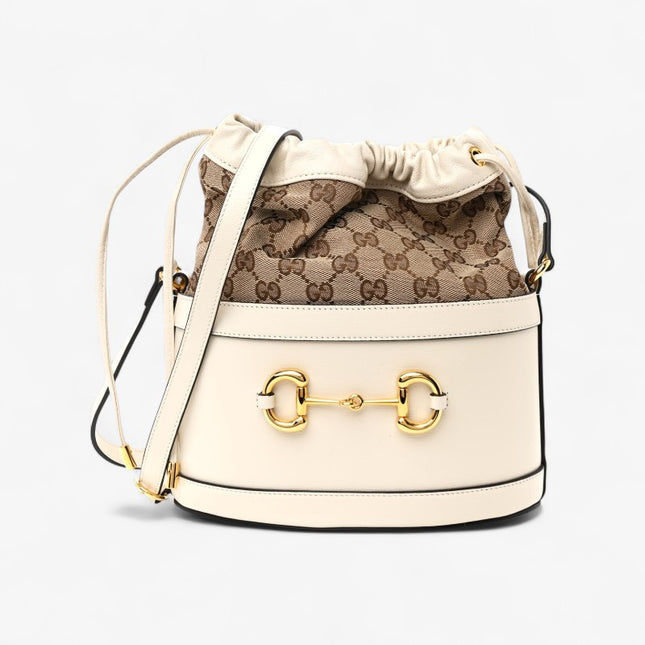 Gucci Horsebit 1955 Bucket Bag 602118 - Cream/Browm