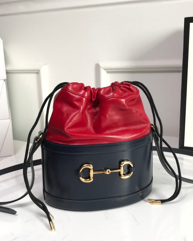 Gucci Horsebit 1955 Bucket Bag 602118 - Red/Black