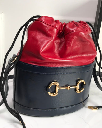 Gucci Horsebit 1955 Bucket Bag 602118 - Red/Black
