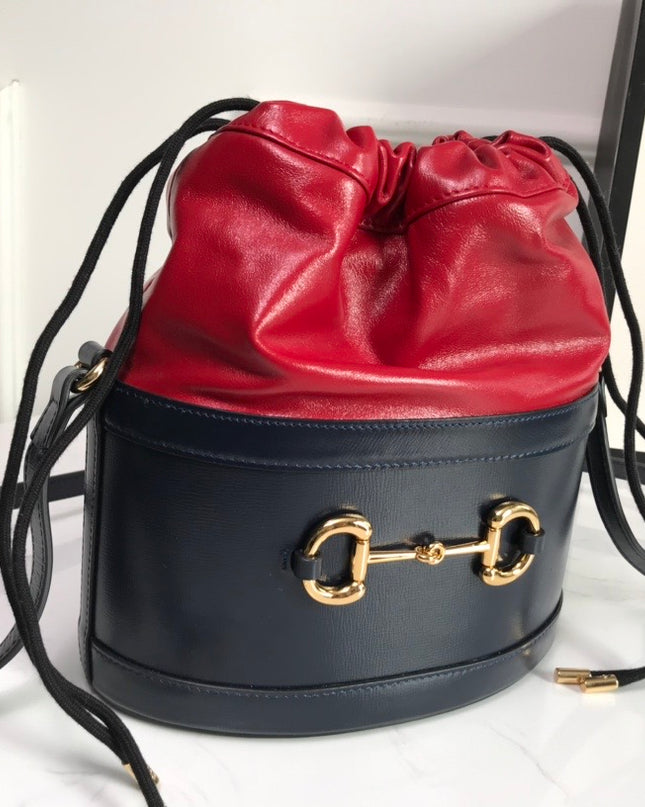 Gucci Horsebit 1955 Bucket Bag 602118 - Red/Black