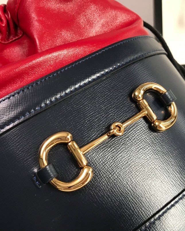 Gucci Horsebit 1955 Bucket Bag 602118 - Red/Black