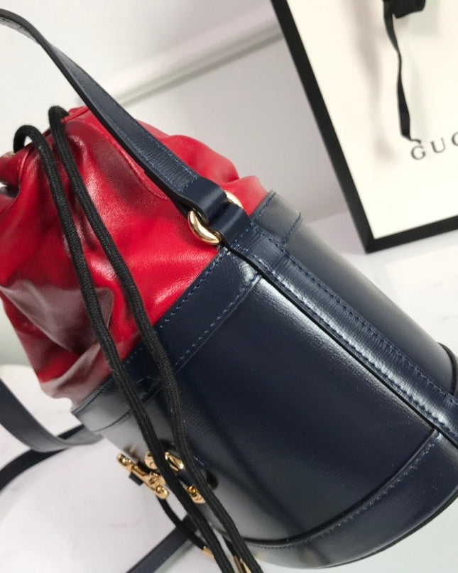 Gucci Horsebit 1955 Bucket Bag 602118 - Red/Black