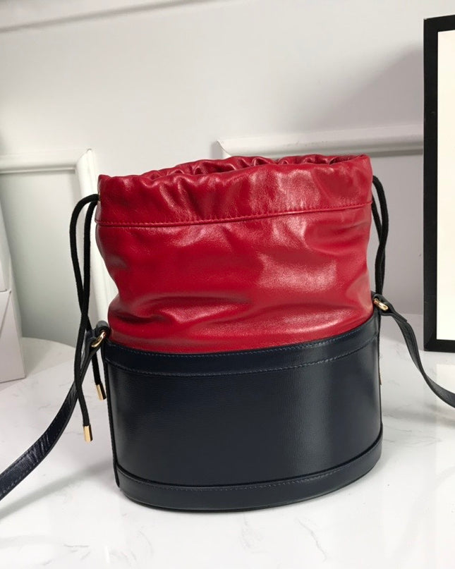 Gucci Horsebit 1955 Bucket Bag 602118 - Red/Black