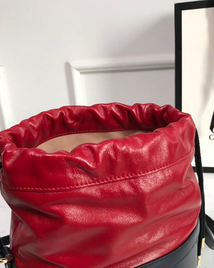 Gucci Horsebit 1955 Bucket Bag 602118 - Red/Black