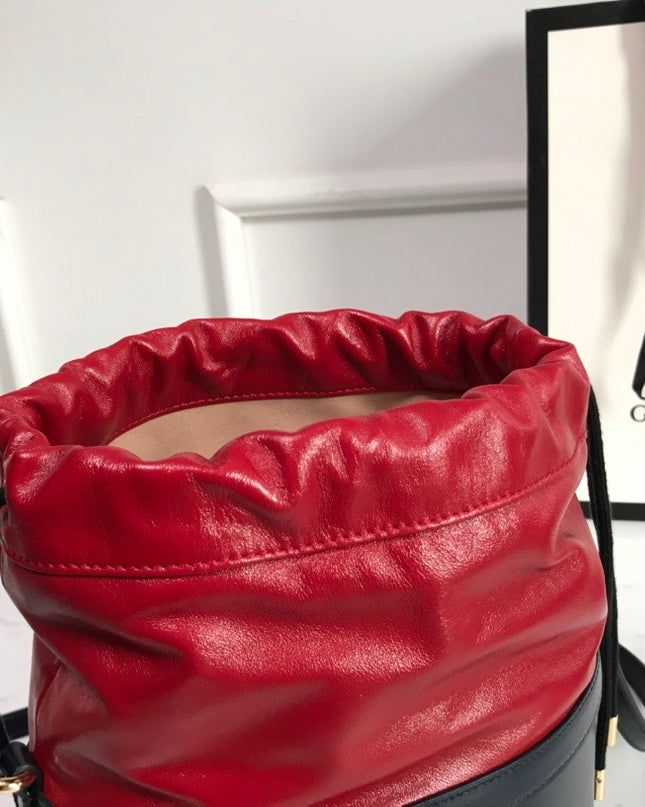 Gucci Horsebit 1955 Bucket Bag 602118 - Red/Black