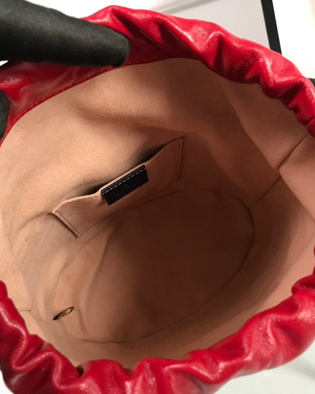 Gucci Horsebit 1955 Bucket Bag 602118 - Red/Black