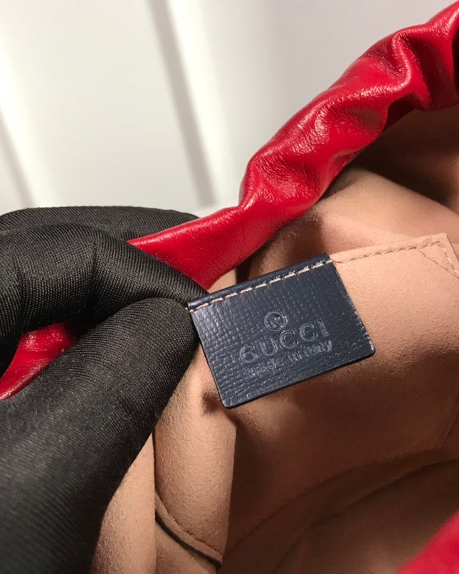 Gucci Horsebit 1955 Bucket Bag 602118 - Red/Black