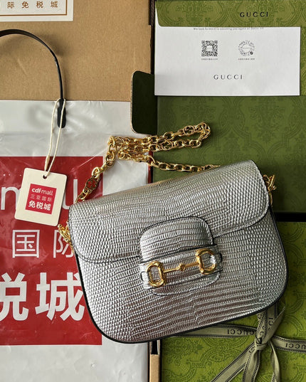 Gucci Horsebit 1955 Lizard Mini Bag 675801