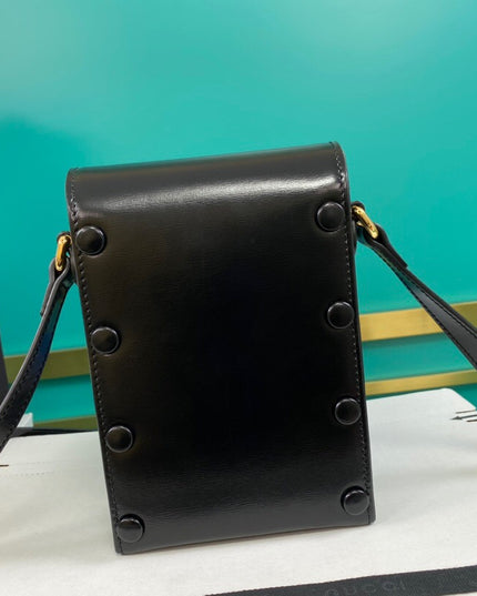Gucci Horsebit 1955 Black Leather Mini Phone Bag