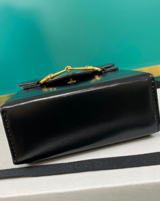 Gucci Horsebit 1955 Black Leather Mini Phone Bag