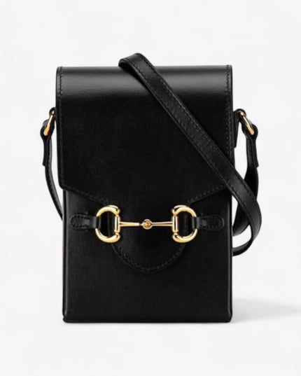 Gucci Horsebit 1955 Black Leather Mini Phone Bag