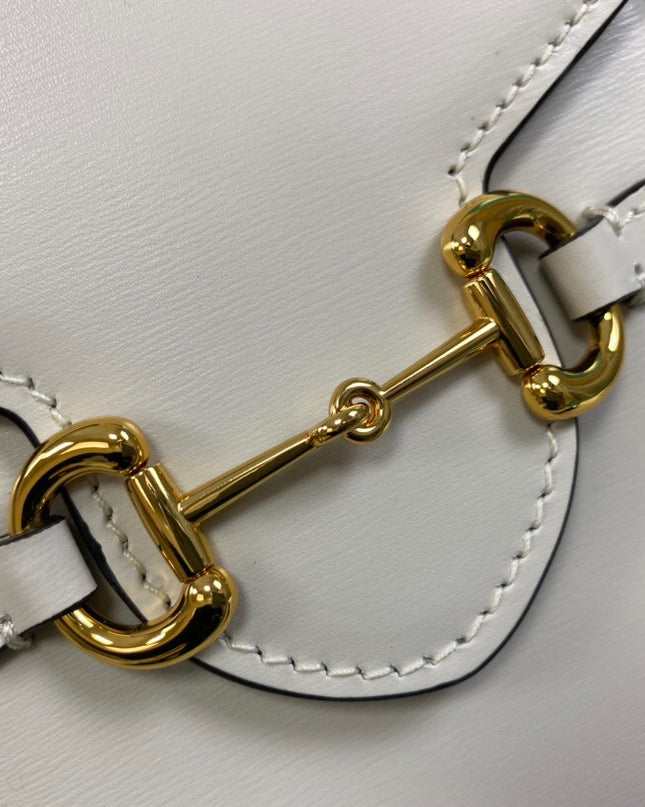 Gucci Horsebit 1955 White Leather Mini Phone Bag