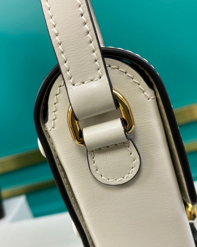 Gucci Horsebit 1955 White Leather Mini Phone Bag