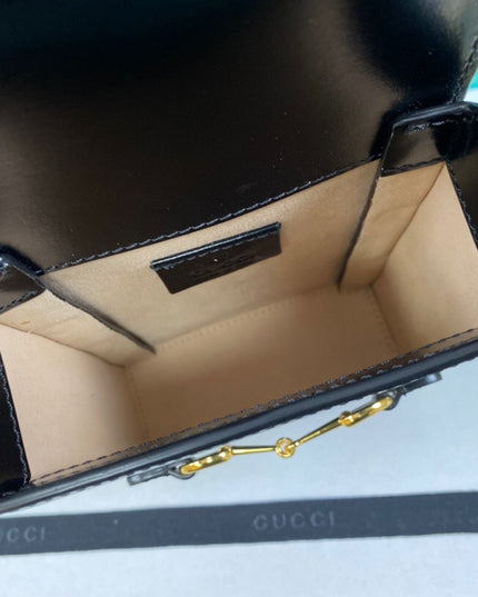 Gucci Horsebit 1955 Black Leather Mini Phone Bag