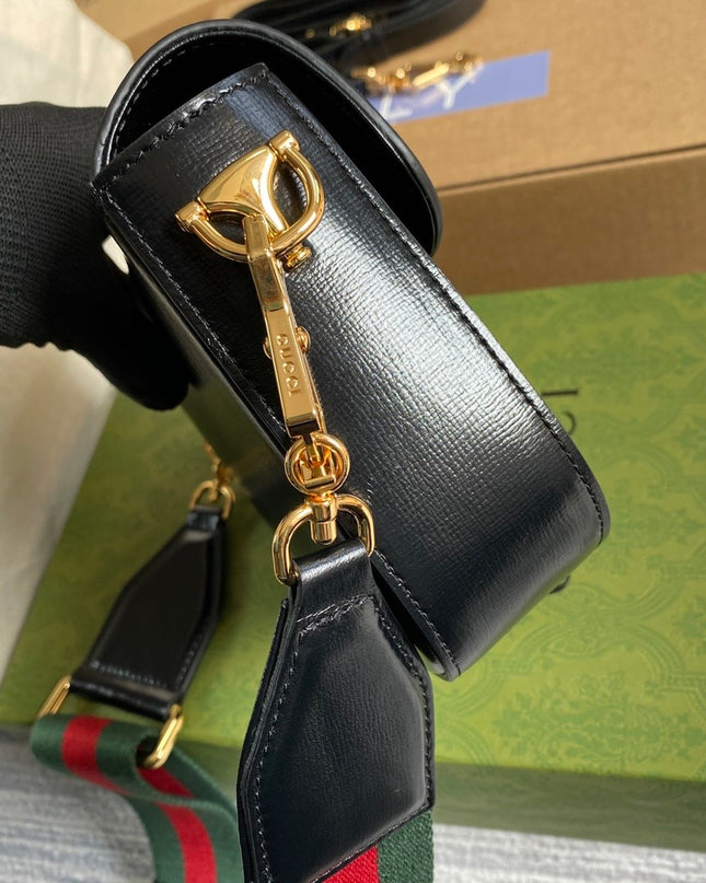 Gucci Horsebit 1955 Black Leather Mini Shoulder Bag
