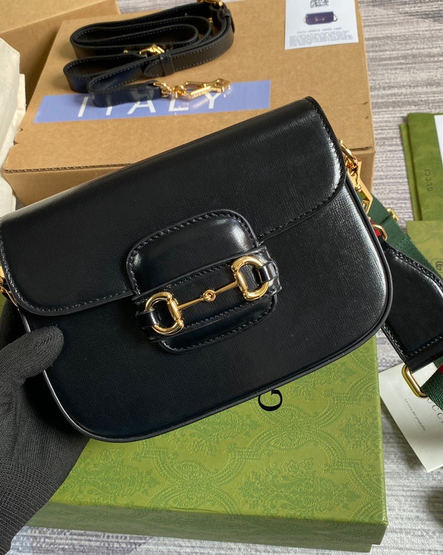 Gucci Horsebit 1955 Black Leather Mini Shoulder Bag