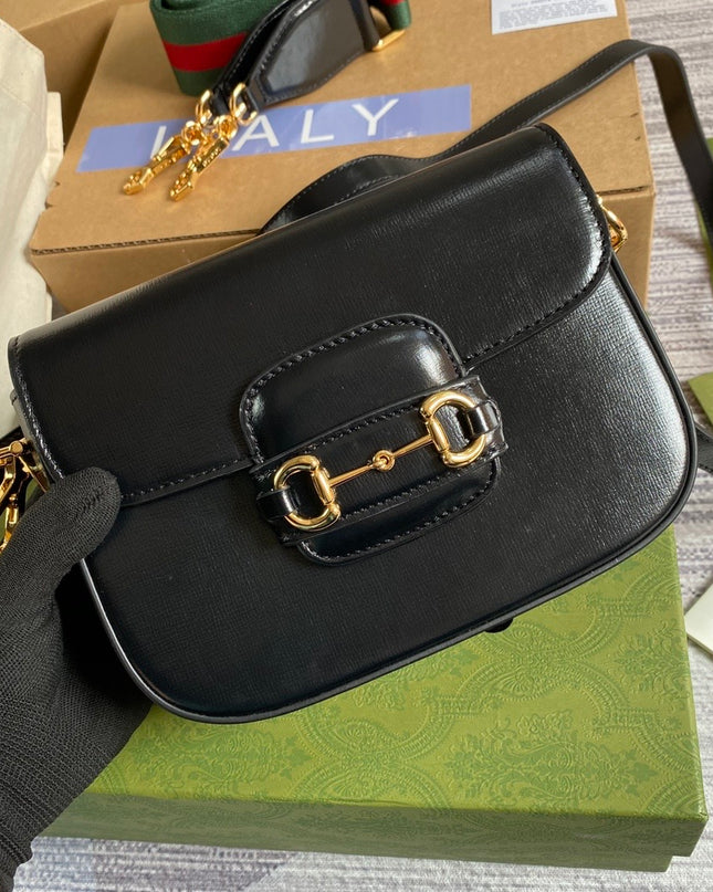 Gucci Horsebit 1955 Black Leather Mini Shoulder Bag