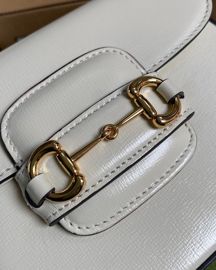Gucci Horsebit 1955 White Leather Mini Shoulder Bag