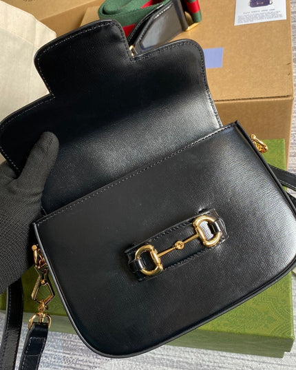 Gucci Horsebit 1955 Black Leather Mini Shoulder Bag