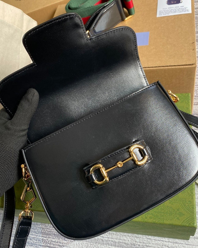 Gucci Horsebit 1955 Black Leather Mini Shoulder Bag