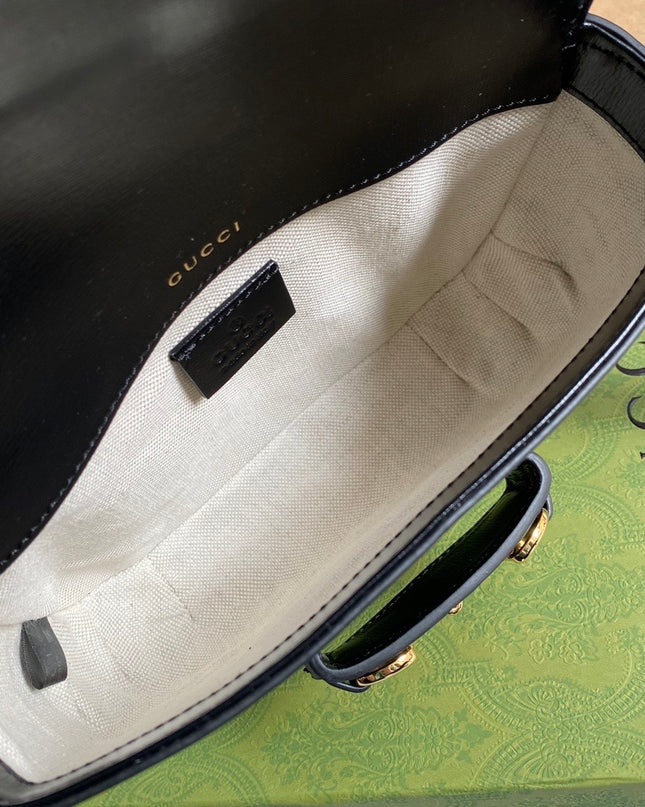 Gucci Horsebit 1955 Black Leather Mini Shoulder Bag