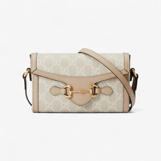 Gucci Horsebit 1955 Mini Bag – Beige/Ebony White