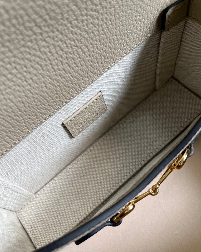 Gucci Horsebit 1955 Mini Bag – Beige/Ebony White