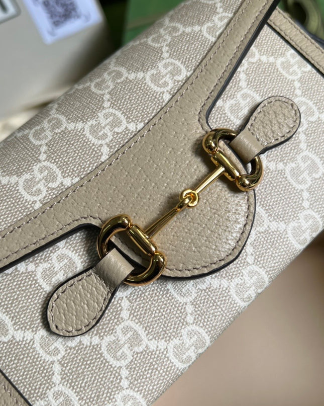 Gucci Horsebit 1955 Mini Bag – Beige/Ebony White