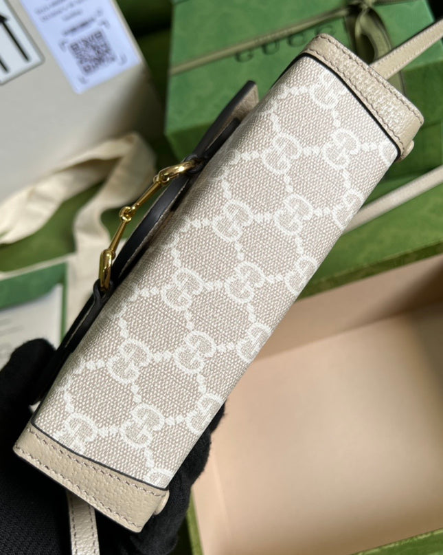 Gucci Horsebit 1955 Mini Bag – Beige/Ebony White