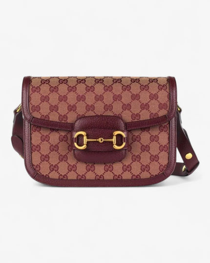 Gucci Horsebit 1955 Small Bag 602204 – Beige/Burgundy